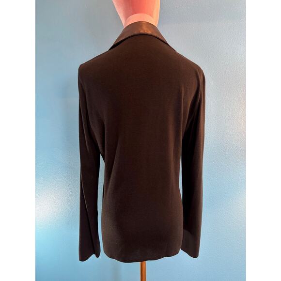 Vintage CACHE Shirt Jacket Calf Suede & Knit Snap Close Medium - Picture 4 of 7